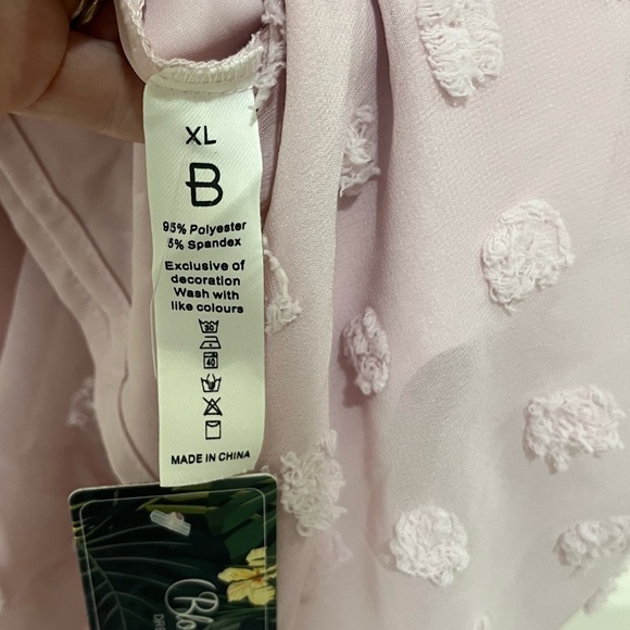 Blooming Jolly NWT Chiffon Dusty Pink V-Neck Mini Dress size XL - Picture 6 of 8